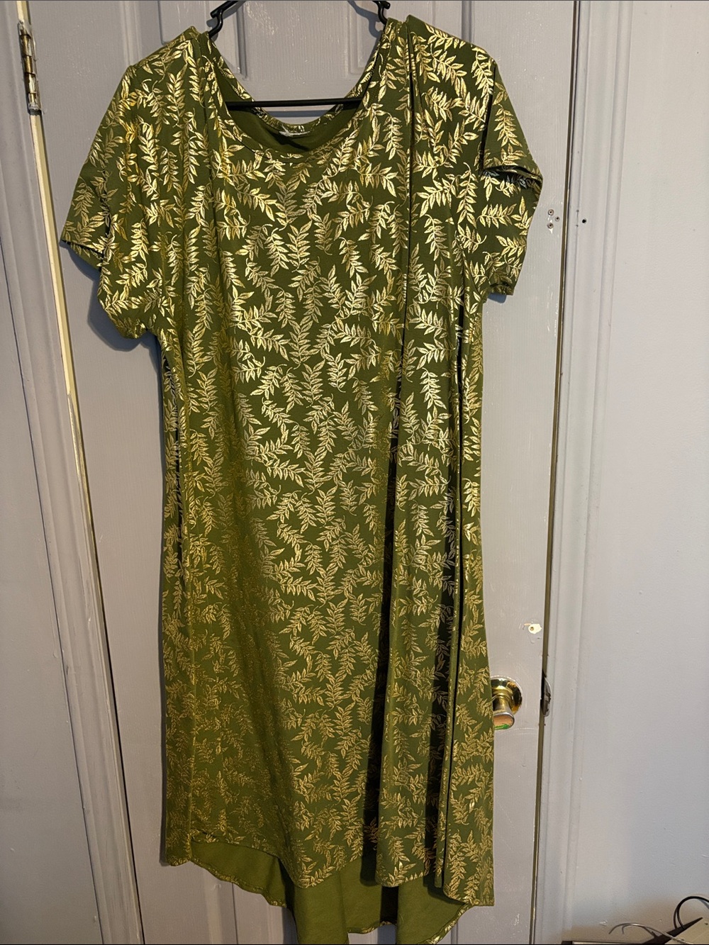 LuLaRoe Olive Green Short Sleeve High-Low Dress
